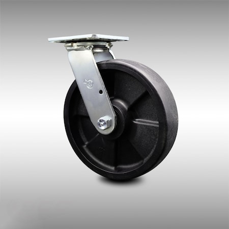 8 Inch SS Glass Filled Nylon Wheel Swivel Caster With Roller Bearing SCC